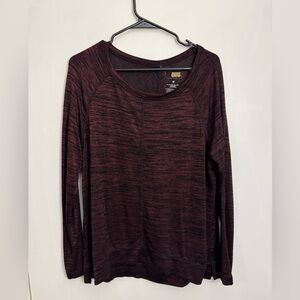 Sonoma Women's Maroon Long Sleeve Top space dye workout casual burgundy
